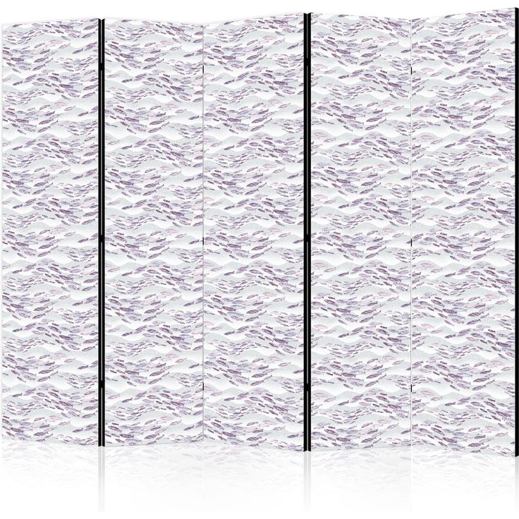 CONFIGURABLE PÄÄTUOTE - Sermi - Fish in Muted Colors - a School of Small Fishes in Light Purple And Delicate Pink Against Grey Waves 08341