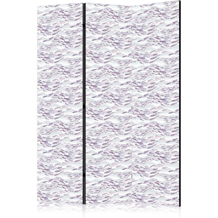 CONFIGURABLE PÄÄTUOTE - Sermi - Fish in Subdued Colors - Shoal of Small Fish in Light Purple and Delicate Pink Against Gray Waves 10771