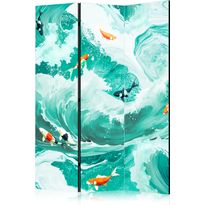 Sermi Artgeist Koi Fish Among Waves - Japanese Fish Among Waves in Shades of Turquoise And White, eri vaihtoehtoja