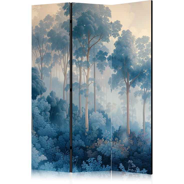CONFIGURABLE PÄÄTUOTE - Sermi - Landscape With Trees in Illustration Style. Fairy Blue Forest 10054