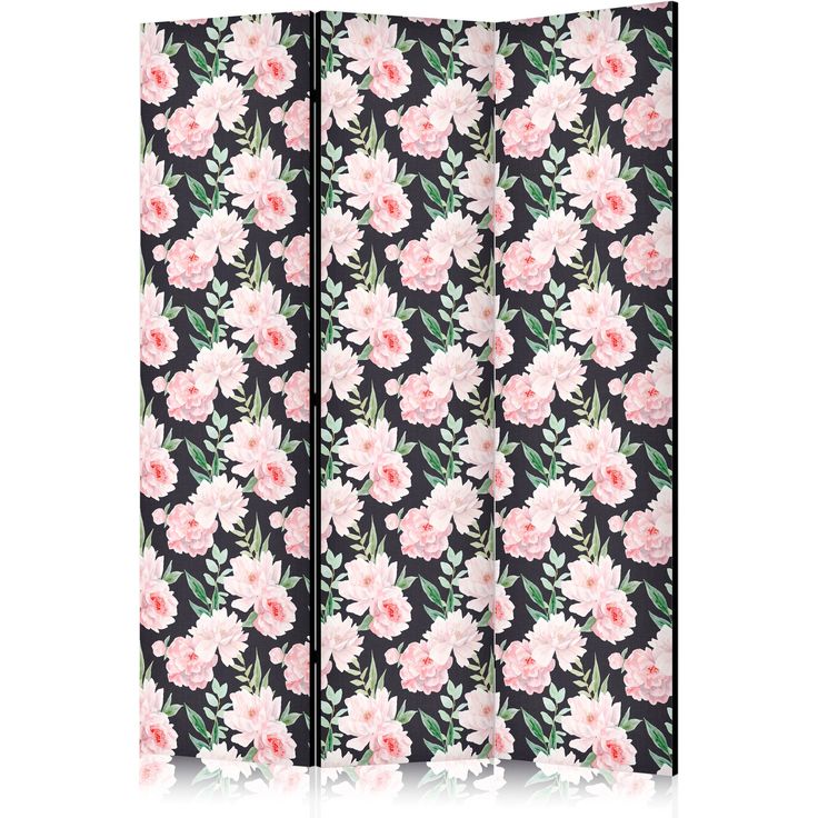 CONFIGURABLE PÄÄTUOTE - Sermi - Peonies - Pink Flowers and Green Leaves on a Graphite Background 11204