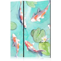Sermi Artgeist Spectacular Fish - White-Orange Koi Fish Swimming in Crystal Clear Water with Water Lilies, eri vaihtoehtoja