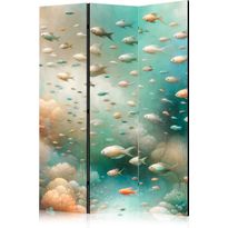 Sermi Artgeist Spectacular Underwater Landscape - Fish in an Underwater World in Turquoise Blue Beige and Delicate Orange Colors, eri vaihtoehtoja