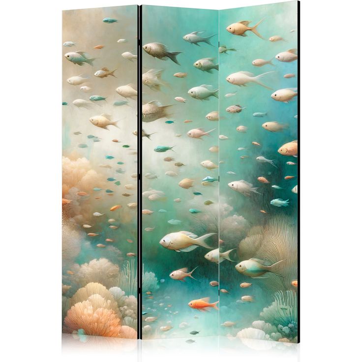 CONFIGURABLE PÄÄTUOTE - Sermi - Spectacular Underwater Landscape - Fish in an Underwater World in Turquoise Blue Beige and Delicate Orange Colors 11693