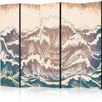 Sermi Artgeist Turbulent Ocean - High Waves in Brown And Navy Colors on a Beige Background in Vintage Style, eri vaihtoehtoja