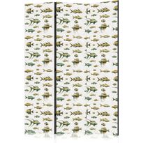Sermi Artgeist Unusual Species of Fish - A Cluster of Fish in Muted Colors in Retro Style on a Background of Beige Strokes, eri vaihtoehtoja