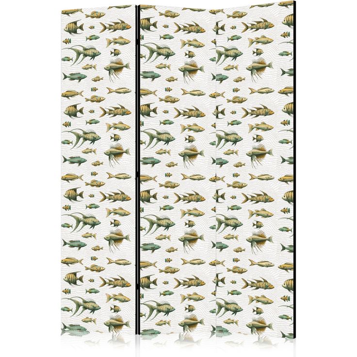 CONFIGURABLE PÄÄTUOTE - Sermi - Unusual Species of Fish - A Cluster of Fish in Muted Colors in Retro Style on a Background of Beige Strokes 10955