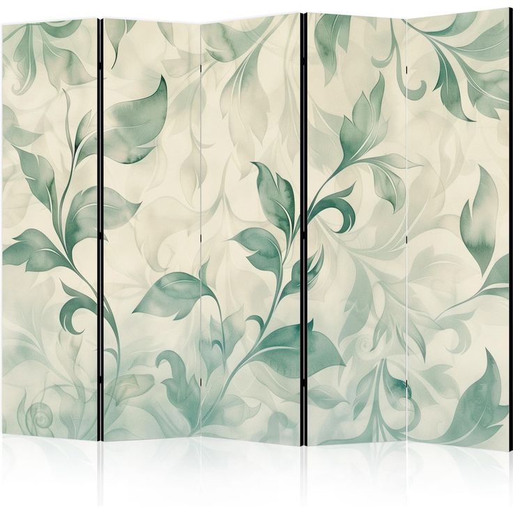 CONFIGURABLE PÄÄTUOTE - Sermi - Watercolor Botanical Motif - Delicate Green-Beige Leaves. 07757
