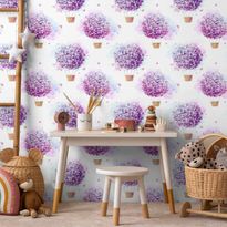 Tapetti Artgeist Balloons of Flowers, harmaa, 50cm x 10m