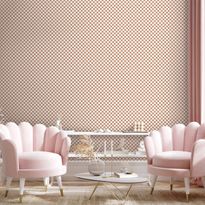 Tapetti Artgeist Checkerboard Pattern Brown-White Grid with a Subtle Noise, beige, 50cm x 10m