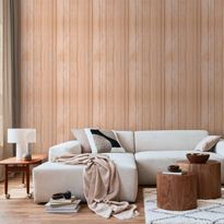 Tapetti Artgeist Light Wood Vertical panels in a warm beige shade, beige, 50cm x 10m