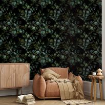 Tapetti Artgeist Painted Nature, musta, 50cm x 10m