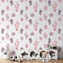 Tapetti Artgeist Pink Cacti, harmaa, 50cm x 10m
