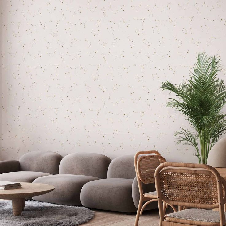 Tapetti - Star Map - Delicate Constellations in Warm Shades.