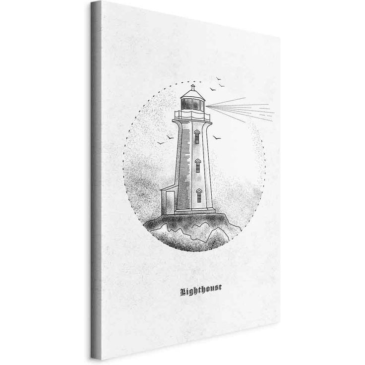 CONFIGURABLE PÄÄTUOTE - Taulu - Black and White Lighthouse (1 Part) Vertical 73354