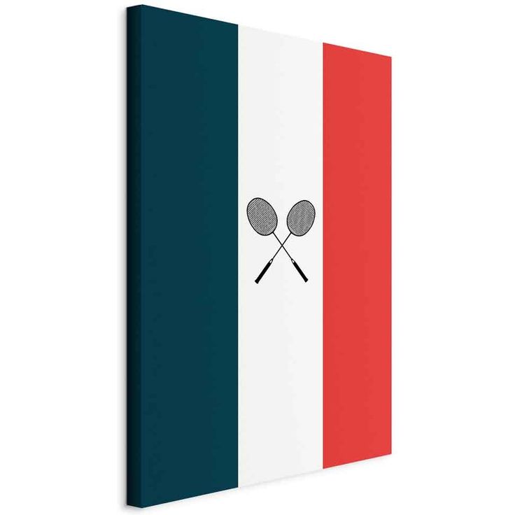 CONFIGURABLE PÄÄTUOTE - Taulu - Black Badminton Rackets Against the Backdrop of the French Flag 02714