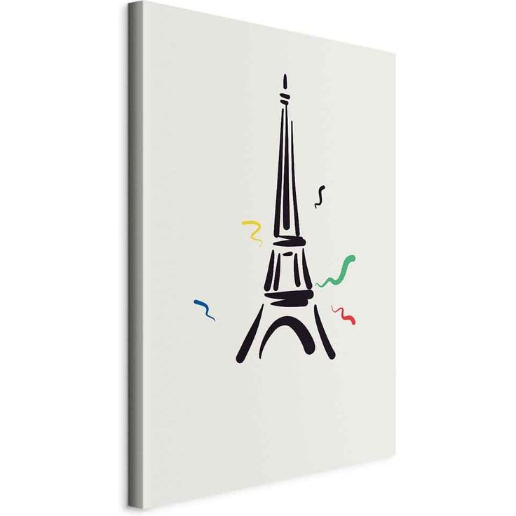 CONFIGURABLE PÄÄTUOTE - Taulu - Black Graphic Drawing of the Eiffel Tower on a Cream Background 02875