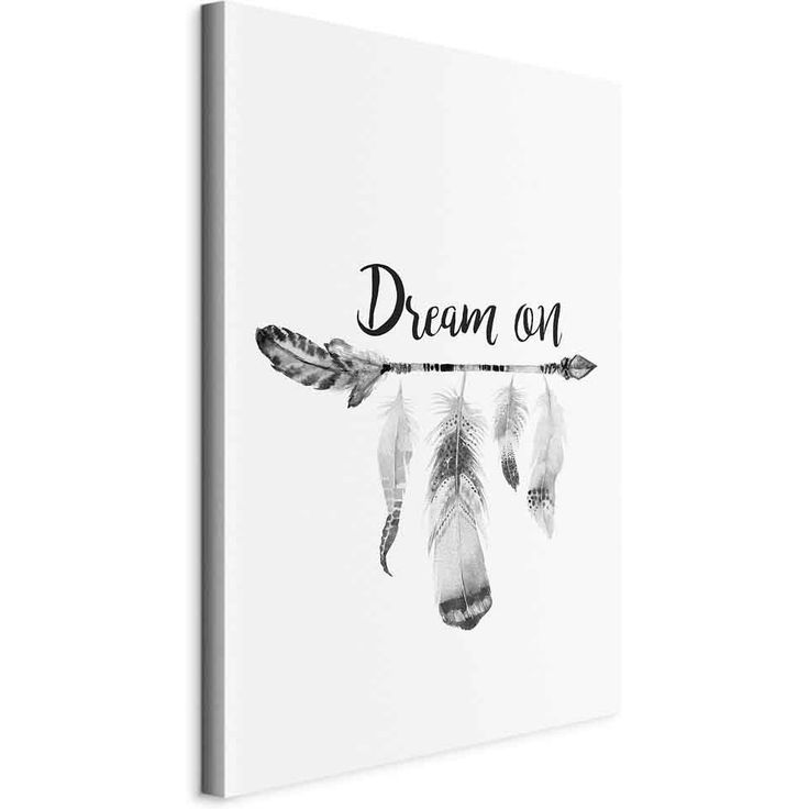 CONFIGURABLE PÄÄTUOTE - Taulu - Boho Feathers (1-part) - English Text on White Background 81342