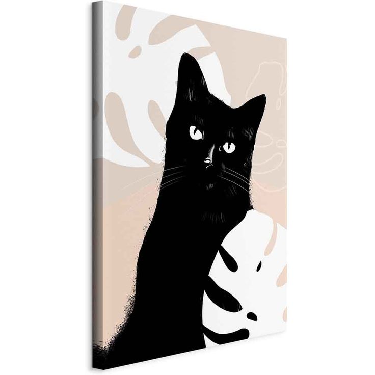 CONFIGURABLE PÄÄTUOTE - Taulu - Cat in Monsteras (1 Part) Vertical 87868
