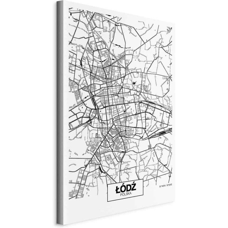 CONFIGURABLE PÄÄTUOTE - Taulu - City Plan: Lodz (1 Part) Vertical 43626