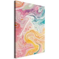 Taulu Artgeist Colorful Chaos - Dynamic Shapes in Shades of Pink Yellow and Blue, eri vaihtoehtoja