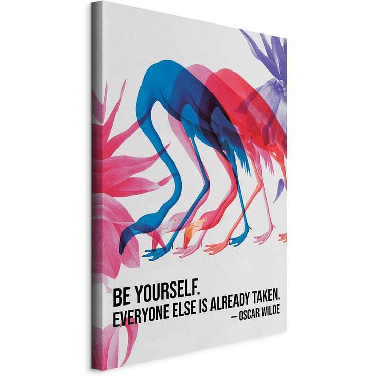 CONFIGURABLE PÄÄTUOTE - Taulu - Colorful Flamingos - Inspirational Quote with Colorful Bird Silhouettes 24836