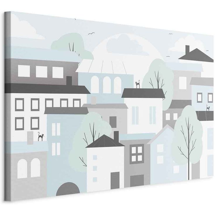 CONFIGURABLE PÄÄTUOTE - Taulu - Colorful Town (1 Part) Wide 96561