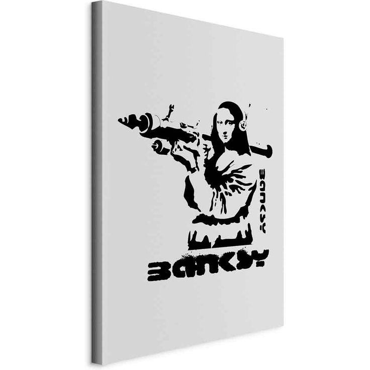 CONFIGURABLE PÄÄTUOTE - Taulu - Contrast Duel (1-part) - Banksy on Mural with Mona Lisa 74320