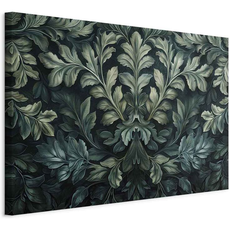 CONFIGURABLE PÄÄTUOTE - Taulu - Dark Green Victorian Leaves: Botanical Carved Composition 87148