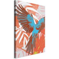 Taulu Artgeist Exotic Wings - Parrot Among Abstract Leaf Patterns, eri vaihtoehtoja