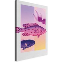Taulu Artgeist Fish in Pastels - Stylized Fish Against Gradient Shapes, eri vaihtoehtoja