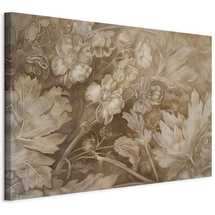 CONFIGURABLE PÄÄTUOTE - Taulu - Floral Ornaments Carved in Delicate Sepia and Brown Shades 94344