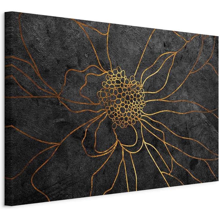 CONFIGURABLE PÄÄTUOTE - Taulu - Flower in Gold (1 Part) Wide 30067