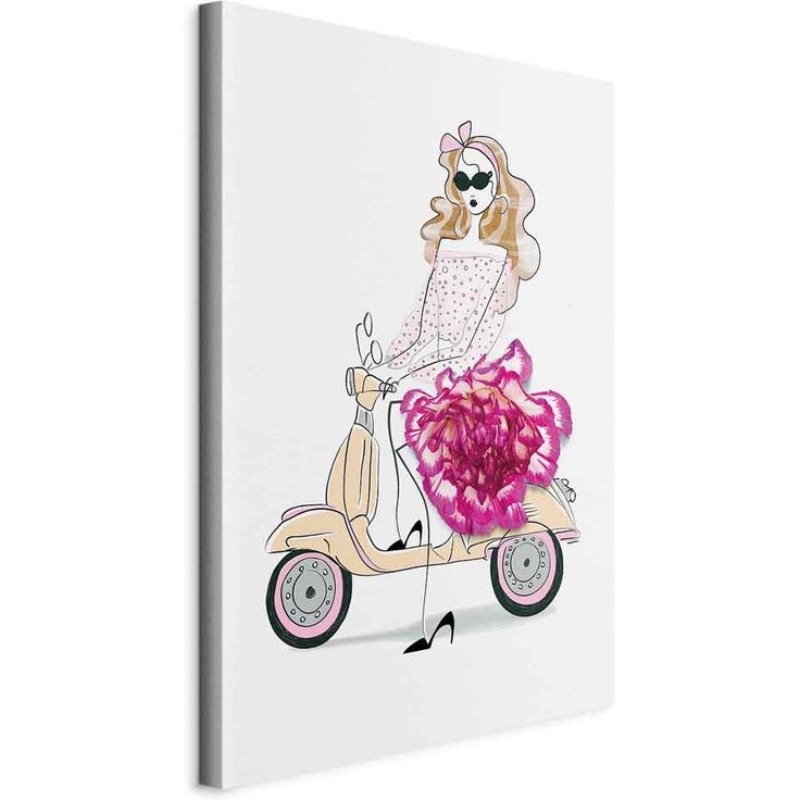 CONFIGURABLE PÄÄTUOTE - Taulu - Girl on a Scooter (1 Part) Vertical 38308