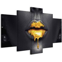 Taulu Artgeist Gold Lips (5 Parts) Wide, eri vaihtoehtoja