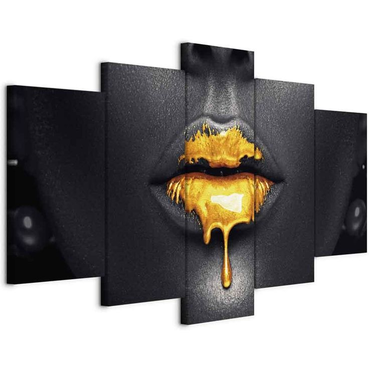 CONFIGURABLE PÄÄTUOTE - Taulu - Gold Lips (5 Parts) Wide 38431