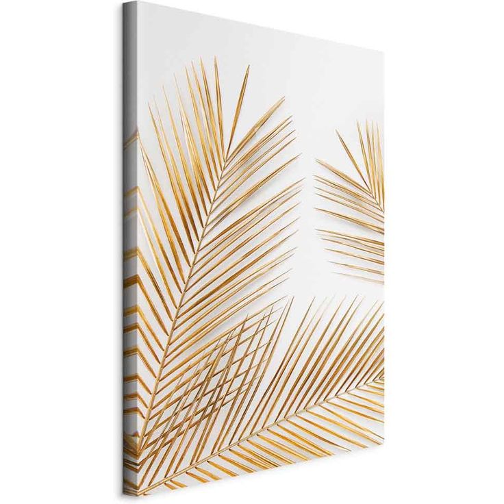 CONFIGURABLE PÄÄTUOTE - Taulu - Golden Palm Leaves (1 Part) Vertical 42831