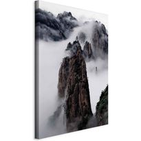 Taulu Artgeist High Mountains in Mist (1-part) - Landscape of Clouds Amid Rocks, eri vaihtoehtoja