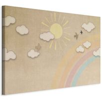 Taulu Artgeist Holiday Sky - Sunny Day with a Rainbow and Flying Birds, eri vaihtoehtoja