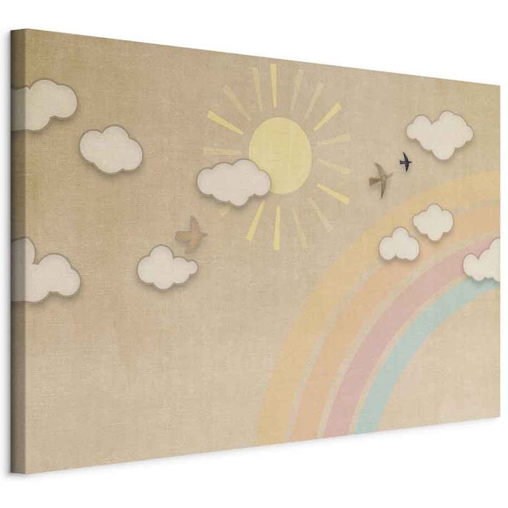 CONFIGURABLE PÄÄTUOTE - Taulu - Holiday Sky - Sunny Day with a Rainbow and Flying Birds 39847