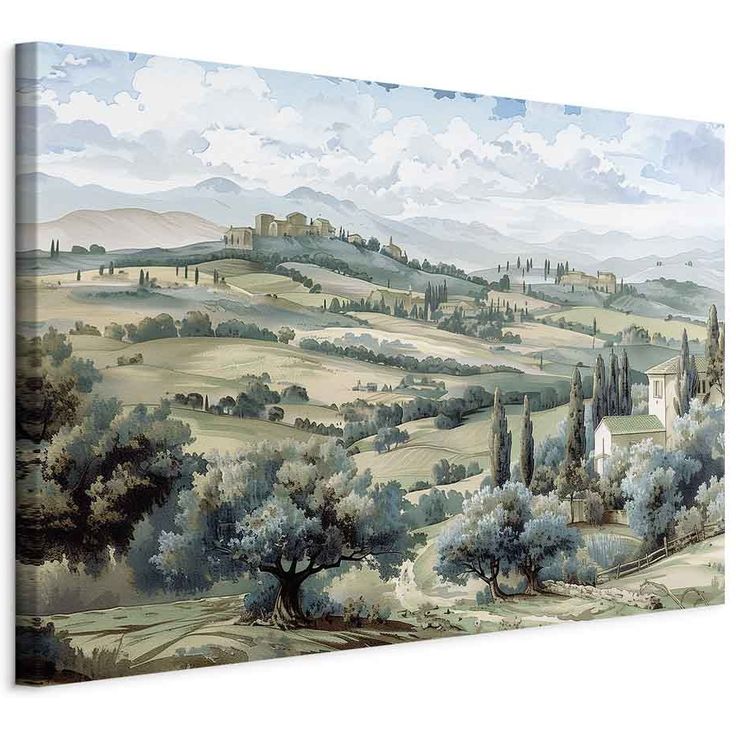CONFIGURABLE PÄÄTUOTE - Taulu - Landscape with Green Fields and Trees Tuscan Sunny View 15469
