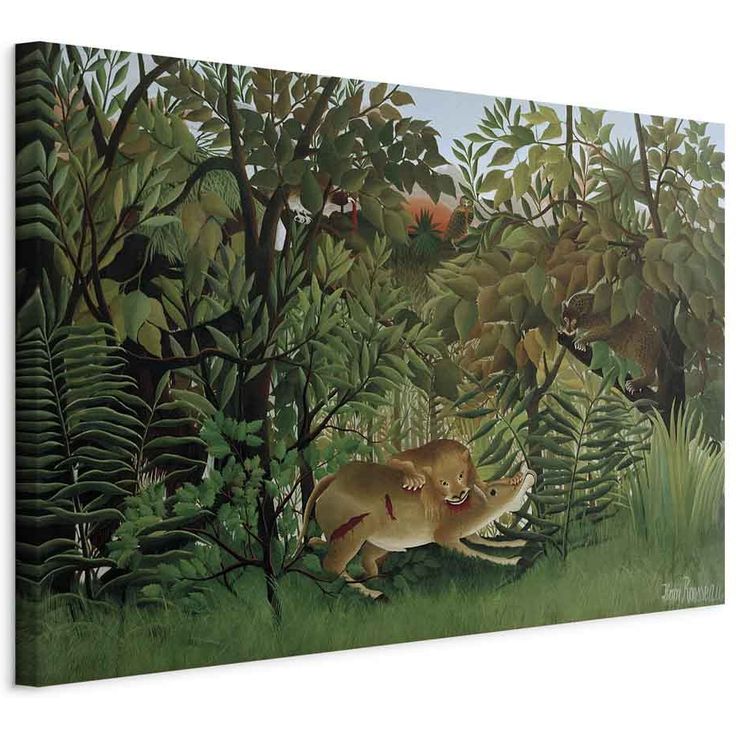 CONFIGURABLE PÄÄTUOTE - Taulu - Le Lion ayant faim se jette sur l'Antilope (Henri Rousseau) 44110