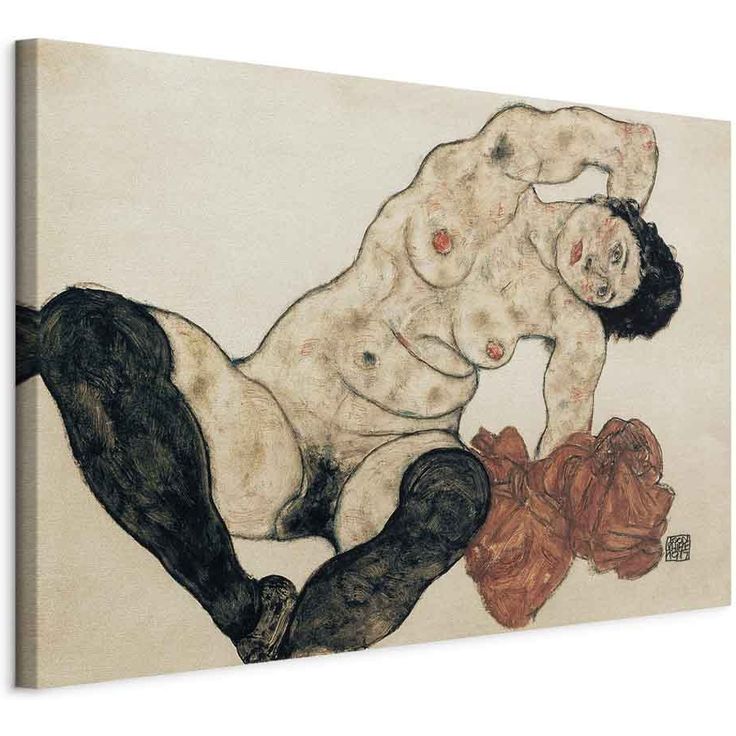 CONFIGURABLE PÄÄTUOTE - Taulu - Liegender Akt mit gelbem Handtuch (Egon Schiele) 43601