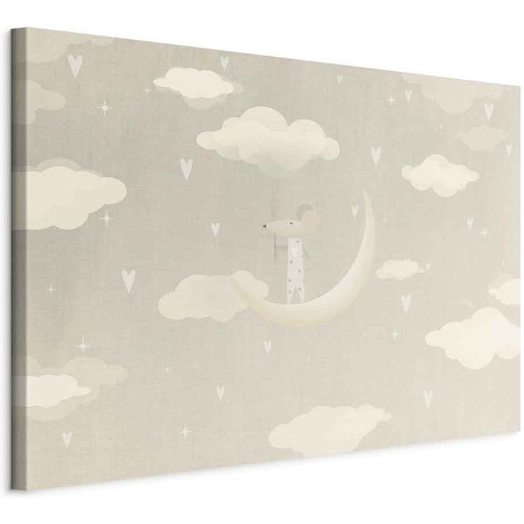 CONFIGURABLE PÄÄTUOTE - Taulu - Little Conqueror - A Mouse in Heart Pajamas on the Moon Among Clouds 39212