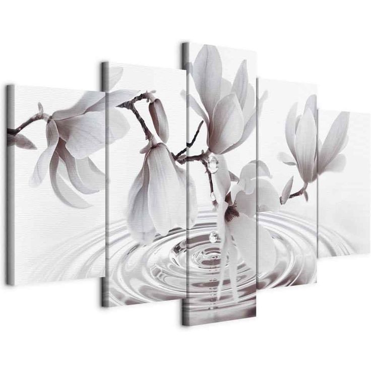 CONFIGURABLE PÄÄTUOTE - Taulu - Magnolias over Water (5 Parts) Wide Grey 43708