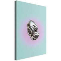 Taulu Artgeist Metallic Form - Abstract Sculpture on a Mint Background with a Purple Halo, eri vaihtoehtoja