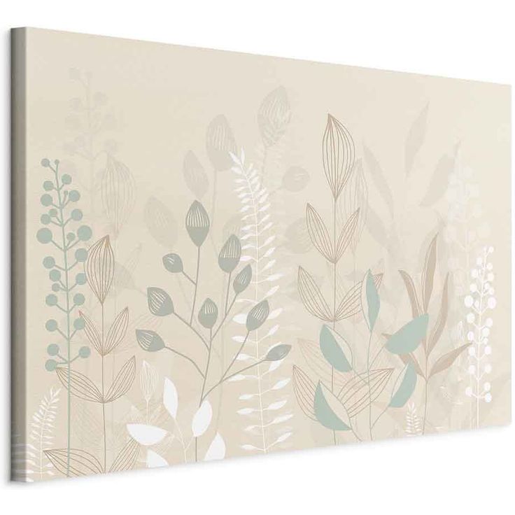 CONFIGURABLE PÄÄTUOTE - Taulu - Morning in the Meadow - Various Pastel Plants on a Beige Background 37324