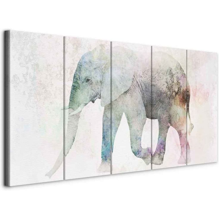 CONFIGURABLE PÄÄTUOTE - Taulu - Painted Elephant (5 Parts) Narrow 60494
