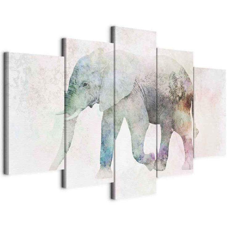 CONFIGURABLE PÄÄTUOTE - Taulu - Painted Elephant (5 Parts) Wide 29610