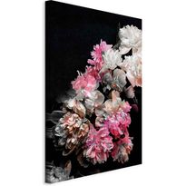 Taulu Artgeist Peony Charm (1-part) - Colorful Bouquet on Black Background, eri vaihtoehtoja